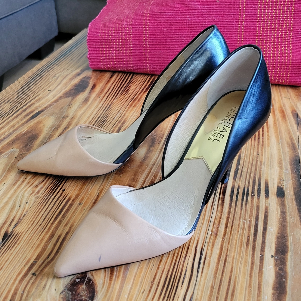 Michael Kors Black and Tan Women's Heels
